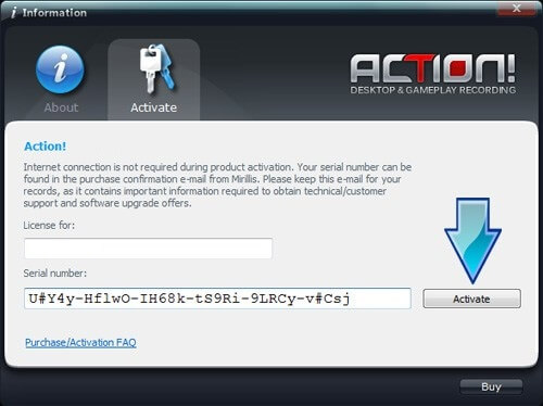 action recorder activation key